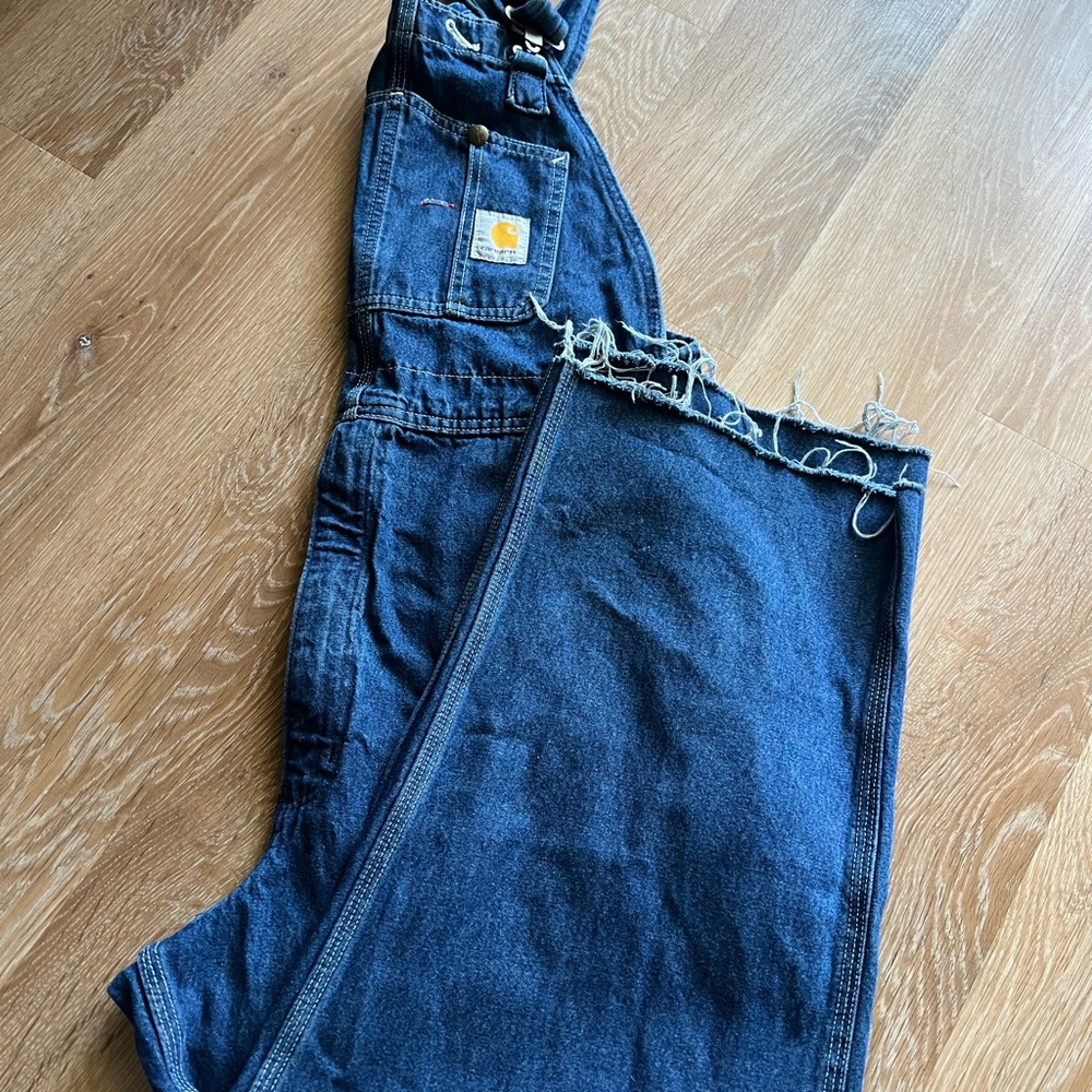 Carhartt Men's Dark Blue Denim Overalls